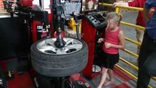 8 Year Old Changing A Tire  The Revolution Tire Changer [upl. by Giamo]