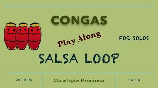 Conga Solo Play Along Salsa Loop 200 BPM [upl. by Naugal879]