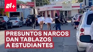 Presuntos narcos dan tablazos a estudiantes en Guasave por vender vapeadores sin autorización  N [upl. by Bren]