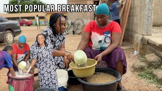 Authentic way of Making HAUSA KOKO \ MILLET PORRIDGE in Rural Ghana West Africa [upl. by Crispa]