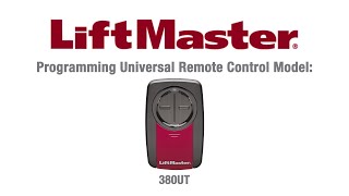 How to Program the LiftMaster 380UT Universal Remote Control [upl. by Aiym228]