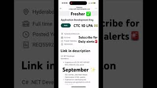 Application Dev Eng Fresher ✅ [upl. by Nuajed410]