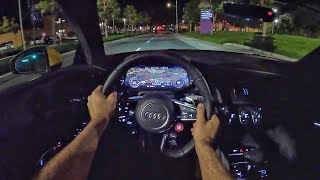 2022 Audi R8 Performance RWD Coupe POV Night Drive 3D AudioASMR [upl. by Schwartz]