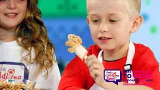 Kids Make Cheerios Banana Pops  Cheerios Childline Breakfast Week [upl. by Pohsib]