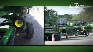 Combine Header Trailers from COCHET for John Deere Draper 12m20 [upl. by Nylzzaj]