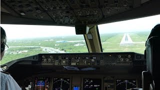 AWESOME CROSSWIND COCKPIT VIDEO  Boeing 777300ER Landing in the Caribbean at Punta Cana [upl. by Ellened]