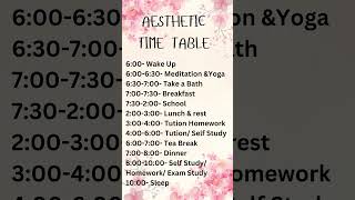 Time Table I Full Day Time Table I Weekday I School I Aesthetic [upl. by Niessuh622]