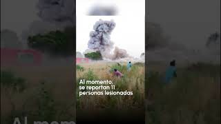 Captan momento exacto de explosiones en cadena de pirotecnia en Tultepec [upl. by Nadeau]