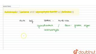 Autotrophic bacteria and saprophytic bacteria definition  7  KINGDOM CLASSIFICATION I  BIOL [upl. by Iene593]