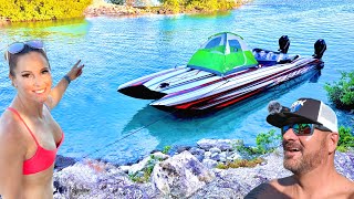 Tropical Island Camping on 12mil Speed Boat What could go wrong [upl. by Weslee]