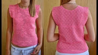 Летние Филейные Кофточки Крючком  2019  Summer Sirloin Blouses Crochet [upl. by Duwe672]