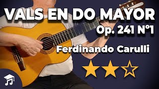 VALS EN DO MAYOR 🎸 Ferdinando Carulli  Partitura  Tablatura  🎓 Tutorial Intermedio en Guitarra [upl. by Gans]