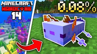 I FINALLY got the RARE BLUE AXOLOTL in Hardcore Minecraft S7E14 [upl. by Mima]