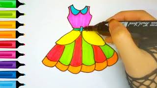 Barbie Frock DrawingCute amp Easy Drawing For Kids Step By Step [upl. by Greenwald]