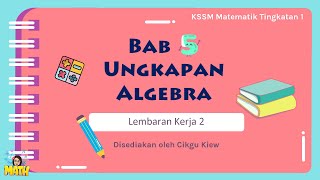 Matematik Tingkatan 1 Bab 5 Ungkapan Algebra  Lembaran Kerja 2 [upl. by Alliuqet]