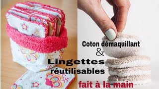 DIY Coton démaquillant et lingettes réutilisables fait à la main à la maison  ses avantages [upl. by Leinaj517]