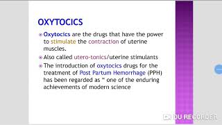 Drugs acting on uterus Oxytocics Effect of Oxytocin on uterus [upl. by Artus]