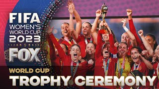 Spain hoists the trophy after winning the 2023 FIFA Womens World Cup final [upl. by Milla]