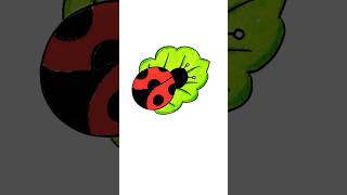 How to draw a ladybird on a leaf ladybug easy drawing tutorial forkids preschool diy learn [upl. by Kcirneh]