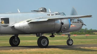 North American B25J quotMaid in the Shadequot at Warrenton Fauquier Airport 62224 at 1033 [upl. by Ailadi]