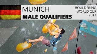 Munich Bouldering World Cup 2017  Male Qualifiers [upl. by Bouley939]