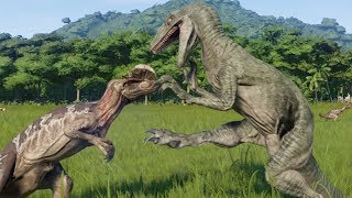 5 Velociraptor VS 7 Dilophosaurus  Jurassic World Evolution [upl. by Davide914]