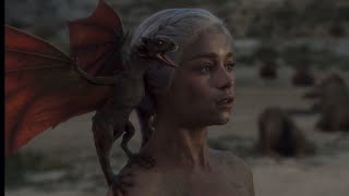 Daenerys’ three dragon eggs hatched scene  Game of Thrones S1xE10 [upl. by Maram]