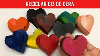 Como reaproveitar GIZ DE CERA com as crianças  DIY [upl. by Siraf]