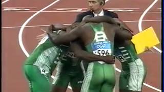 Mens 4x100m final  Athens Summer Olympics 2004 [upl. by Tsirhc]