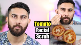 Tomato Face Scrub For Younger Looking Skin  Glowing Skin  Remove Dark Spots  Acne  Pimples [upl. by Emilia]