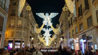 Inauguración del alumbrado de Navidad en Calle Larios Málaga Navidad 2023 [upl. by Anomas886]