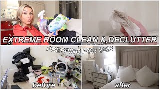 EXTREME ROOM CLEAN AND DECLUTTER  PREPPING FOR 2023 [upl. by Elbart]