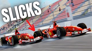 ¿Es un F1 2004 con SLICKS más rápido que SIN SLICKS y que un F1 2022 [upl. by Akiemat]