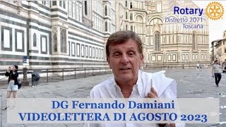 Rotary D2071 videolettera del Governatore Damiani Agosto 2023 [upl. by Annawek875]