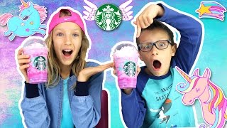 🌈 Starbucks UNICORN FRAPPUCCINO 🦄 Taste Test [upl. by Launce419]