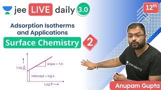 JEE Surface Chemistry L2  Adsorption Isothern  Unacademy JEE  IIT JEE Chemistry  Anupam Gupta [upl. by Natiha]