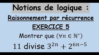 Notions de logique  Raisonnement par récurrence  Exercice 5 شرح باللغتين العربية و الفرنسية [upl. by Cha]