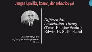 Video Differential Association Theory Teori Belajar Sosial Edwin H Sutherland [upl. by Catlaina278]