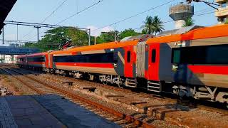 22961 Mumbai Ahmedabad saffron Vandebharat Express trainspotting trainsofindia travel [upl. by Ahsinrev]