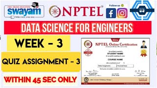 Data Science For Engineers  Week 3 Answers 2024  NPTEL 2024 [upl. by Angelica]