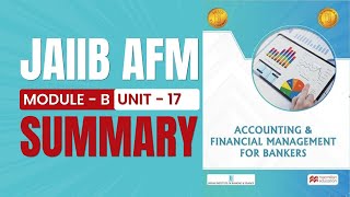 AFM MODULE B UNIT 17 SUMMARY  Final Accounts of Banking JAIIB Exam Preparation  AFM By Mahesh Sir [upl. by Solley723]