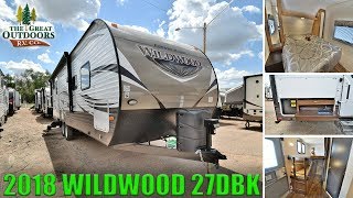 New 2018 Bunk Model WILDWOOD 27DBK Travel Trailer RV Outside Kitchen Colorado Dealer [upl. by Sanger]