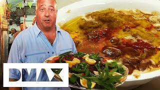 Andrew Zimmern Tries Camel Testicles In Culinary Trip Across Syria  Bizarre Foods [upl. by Idner143]