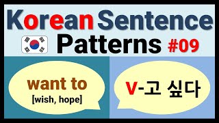 09 Korean Grammar  Korean Sentence Patterns  want to  V고 싶다 [upl. by Doug]