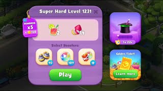 Gardenscapes Level 1231 Walkthrough quotNo Boosters Usedquot [upl. by Fulvi]