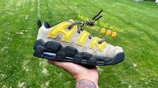 Nike Air More Uptempo Low X Ambush Review Sizing and On Feet [upl. by Anahahs]