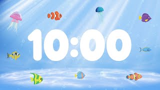 10 Minute Countdown Timer for Kids with Alarm and Fun Music  Under the Sea 🐟 [upl. by Nisa]