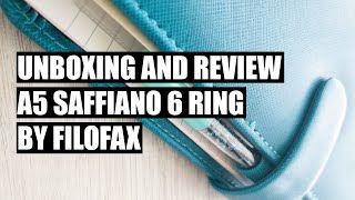 Filofax A5 Saffiano 6 Ring Planner Unboxing and Review [upl. by Moraj]