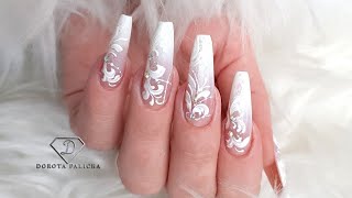 Winter nails trends Frozen nail art Babybomer gel ombre Faded french nails [upl. by Tori8]