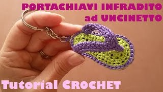 Tutorial portachiavi infradito ad uncinetto sub English and Espanol [upl. by Giza]